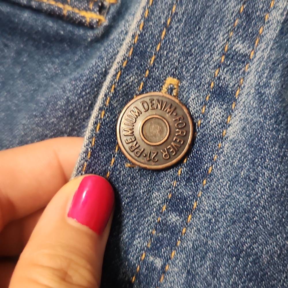 Forever 21 Collared Button Down Bodycon Mini Deni… - image 6